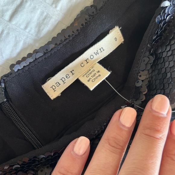 Anthropology Paper Crown Black Sequin Skirt BNWT - Picture 4 of 8